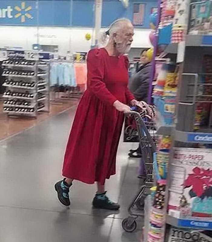 Old Man Wearing A Dress